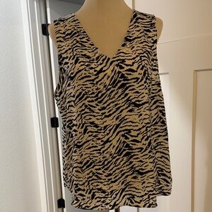 Liverpool Black and White Animal Print Tank Top